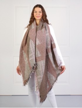 Asymmetrical Abstract Patterned Scarf 